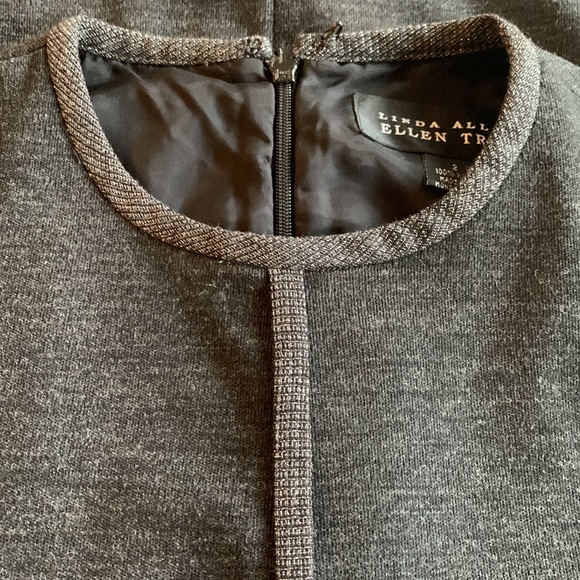 Vintage gray wool Ellen Tracy dress with sparkly trim - Picture 4 of 4